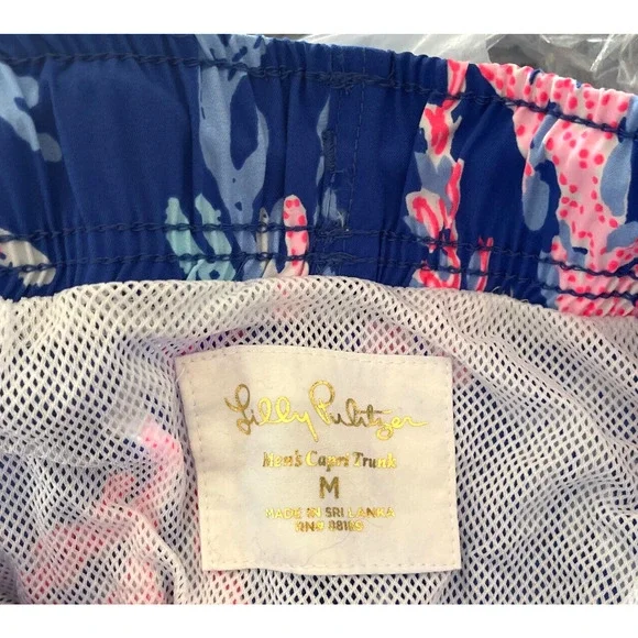 Lilly Pulitzer Men’s Capri Swim Trunks Borealis Blue Swim On Over Sz MEDIUM $98 - Picture 6 of 11